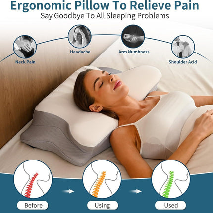 Memory foam cervical pillow