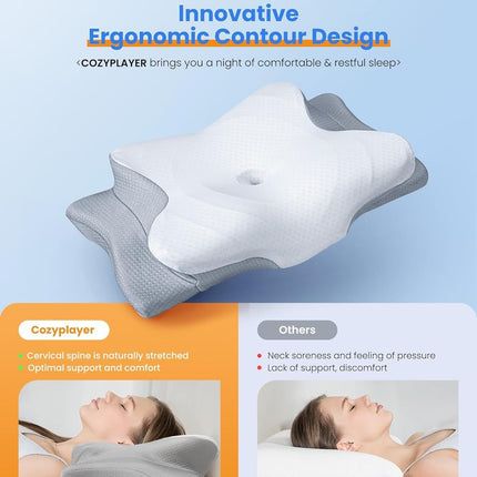 Memory foam cervical pillow