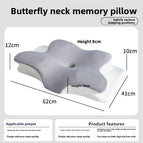 S Butterfly Pillow Gray / Pillow Core + Washable Cover